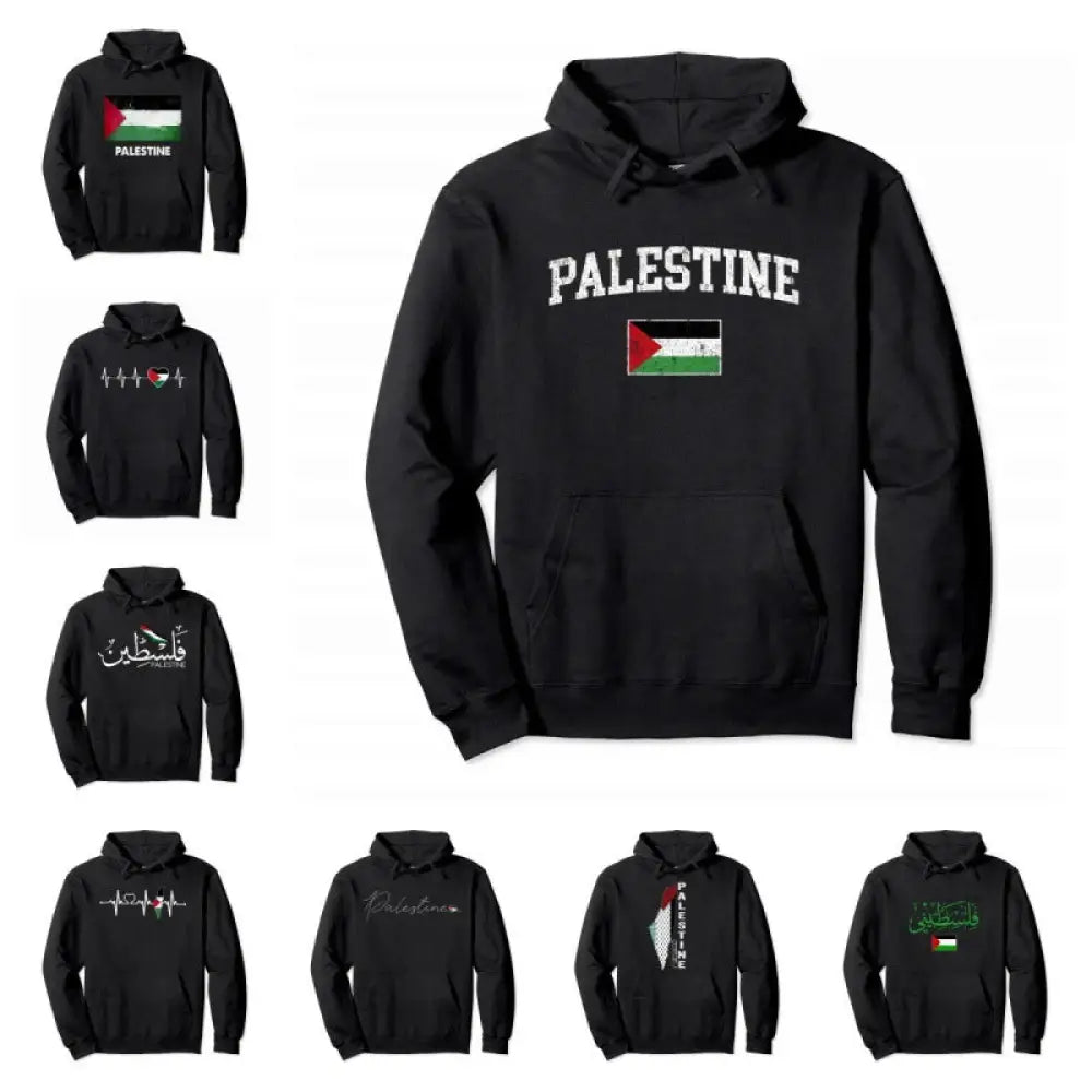 Cotton Palestine Pullover Hoodie Warm Fashion Hip Hop Street Wear Men Women Casual Sweatshirt