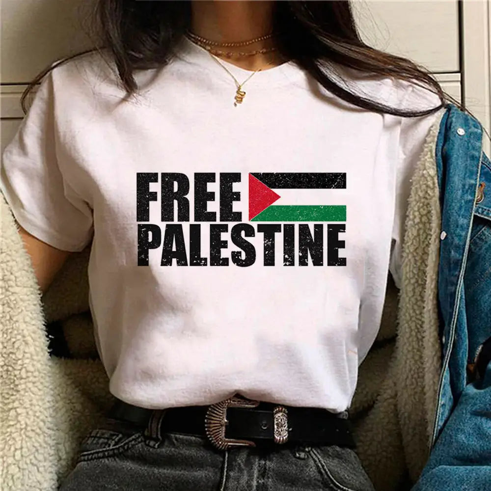 Palestine T-Shirts Women Comic Japanese Tshirt Female Funny Style 13046 / L Clothes