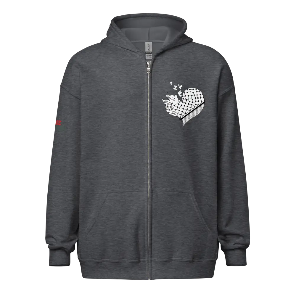 Unisex PALESTINE HEART heavy blend zip hoodie